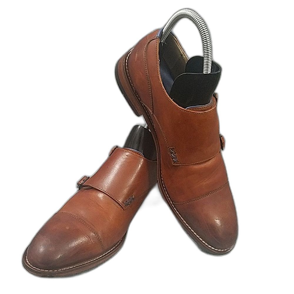 Sweeney London Marston brown leather monk strap Oxford dress shoe - Men's 10M